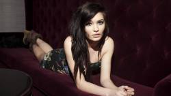 Beautiful Brunette Girl Sofa