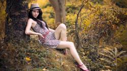 Brunette In The Woods