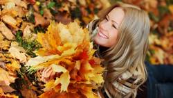 Girl Autumn Leaves