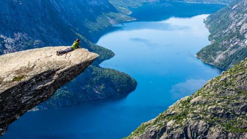 Girl Rock Mountain High Landscape
