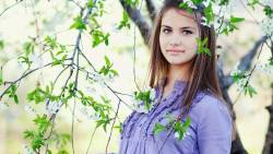Girl Tree Flowers