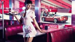 Girl Waitress Coca Cola 2560x1600