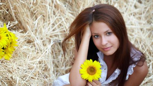 Girl With A Sunflower