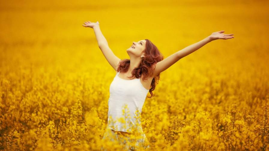 Mood Girl Freedom Field Flowers