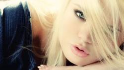Portrait Cute Blonde Girl Beautiful