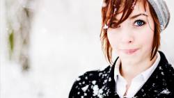 Redhead Blue Eyes Winter